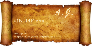 Alb János névjegykártya